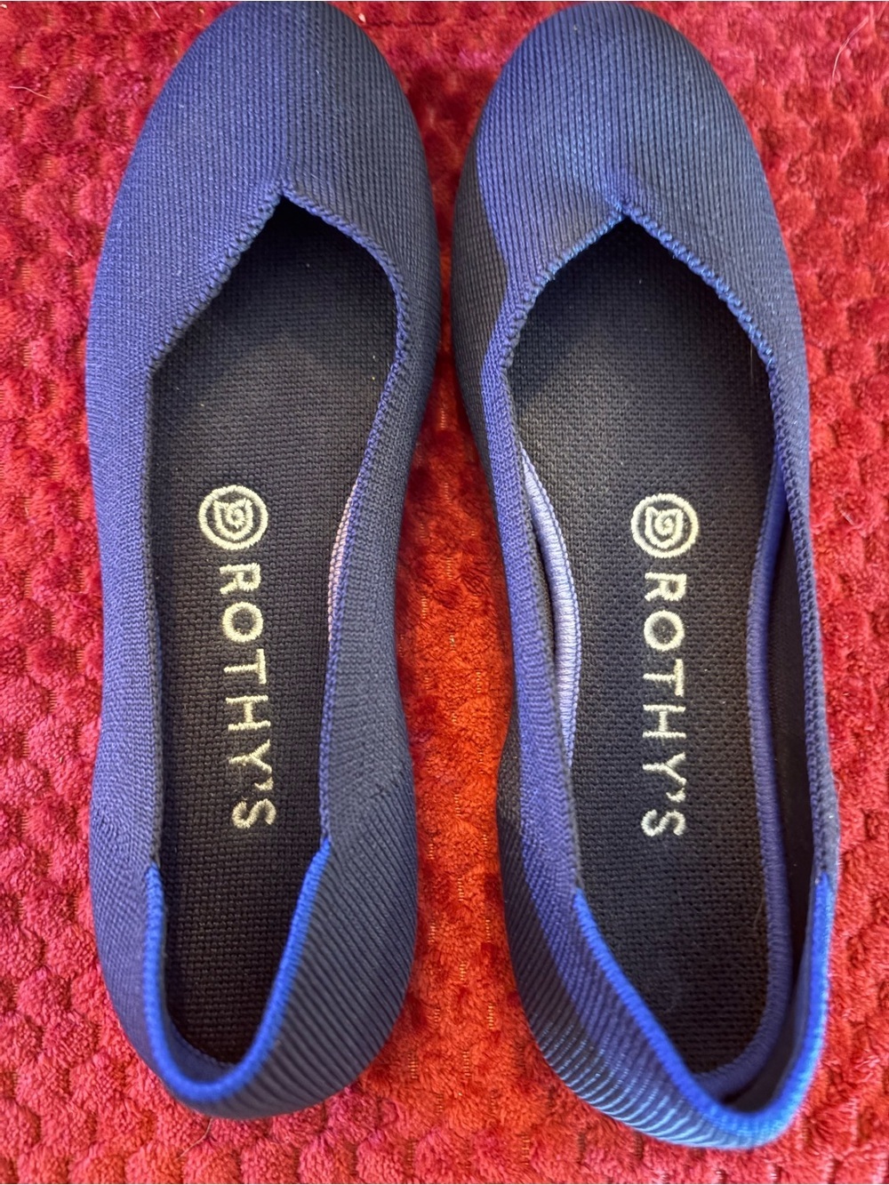 Rothy’s The Flat Knit Ballet Flats Cobalt Blue Women’s Size 7.5 Washable